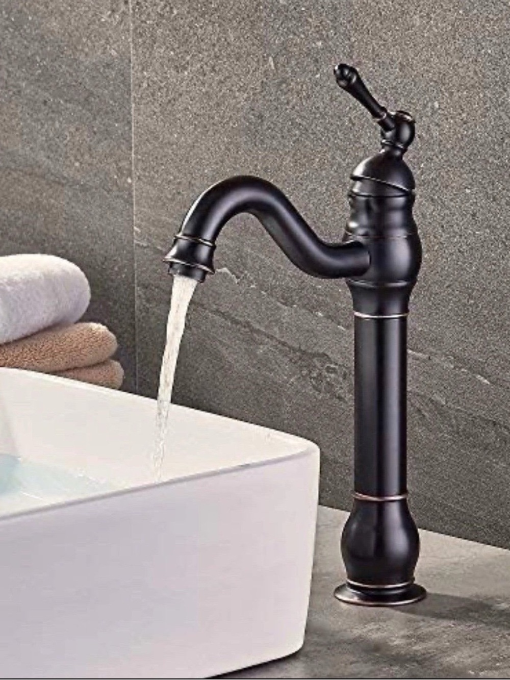 360° Swivel Bathroom Vessel Sink Faucet Oil Rubbed Bronze Single Handle One H...